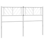 vidaXL Tête de lit métal blanc 150 cm