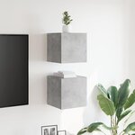 vidaXL Meubles TV muraux 2 Pièces Gris béton 30 5x30x30 cm