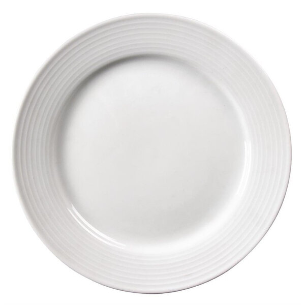 Assiettes à bord large linear 254(ø)mm - lot de 12 - olympia -  - porcelaine