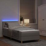 vidaXL Lit à ressorts avec matelas Taupe 90 x 200 cm tissu