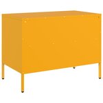 vidaXL Meuble TV jaune moutarde 68x39x50 5 cm acier