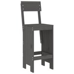 vidaXL Ensemble de bar de jardin 3 Pièces gris bois de pin massif