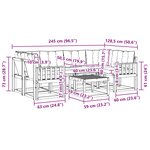 vidaXL Ensemble de canapés d'extérieur 7 pc Blanc et noir