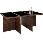 Tectake Salon de jardin NEW YORK 10 places avec 2 sets de housses + housse de protection, variante 2 - noir/marron