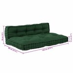 vidaXL Coussin de canapé sur palette 2 Pièces Vert tissu