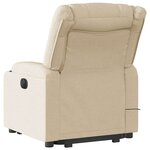 vidaXL Fauteuil inclinable de massage électrique Crème Tissu