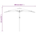 vidaXL Parasol de balcon avec mât en aluminium Noir 300x155x223cm Demi