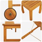 vidaXL Transat 3 Pièces Marron 35 x 35 x 34cm Bois d'acacia massif