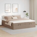 VidaXL Cadre de lit ottoman et matelas cappuccino 160x200cm similicuir