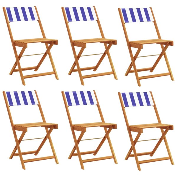 vidaXL Chaises de jardin pliantes lot de 6 tissu et bois massif