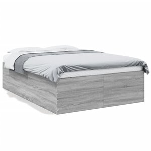 vidaXL Cadre de lit sans matelas sonoma gris 120x190 cm