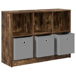 vidaXL Buffet avec tiroir Chêne fumé 88 5 x 27 5 x 63 5 cm