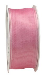 Organza four seasons 25-m-rouleau 40 mm  prune laitonné