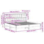 vidaXL Lit bibliothèque sans matelas cire marron 180x200 cm pin massif
