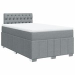 vidaXL Sommier à lattes de lit et matelas gris clair 120x190 cm tissu