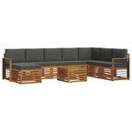 vidaXL Ensemble de canapés d'extérieur 9 Pièces Naturel et Anthracite
