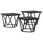 vidaXL Table basse 3 pc Chêne noir 50 x 50 x 40 cm