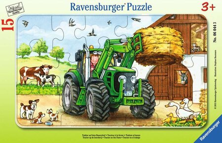 Ravensburger puzzle cadre 15 pièces - tracteur à la ferme