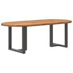 vidaXL Table à manger 220x100x74 cm bois de chêne massif ovale