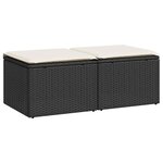 vidaXL Salon de jardin avec coussins 2 Pièces noir résine tressée acacia