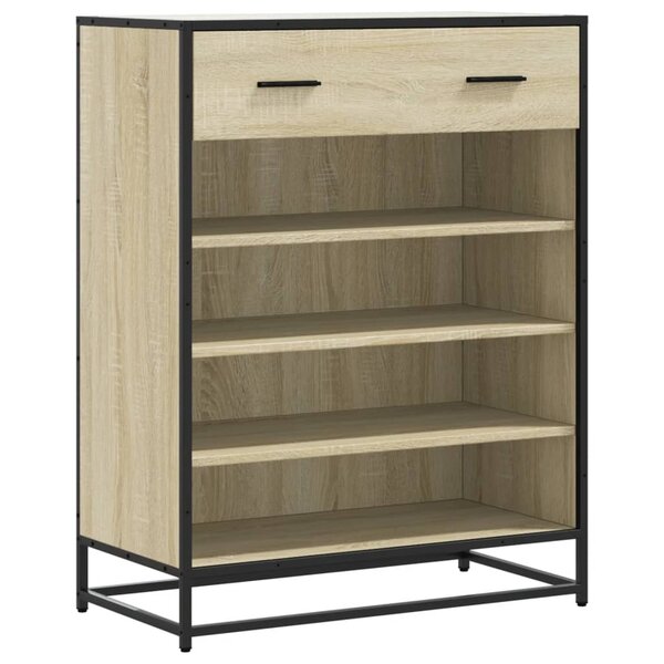 vidaXL Armoire à chaussures chêne sonoma bois d'ingénierie et métal