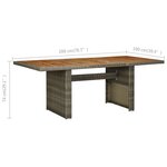 vidaXL Table de jardin Marron Résine tressée et bois d'acacia massif