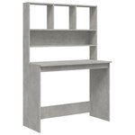 vidaXL Bureau avec étagères Gris béton 102x45x148 cm Bois d'ingénierie