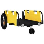 vidaXL Remorque de vélo jaune tissu oxford et fer