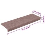 vidaXL Tapis d'escalier autocollants 20 pièces 65 x 21 x 4 cm Crème Bord rectangulaire
