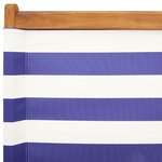 vidaXL Chaises de jardin lot de 2 bleu/blanc bois acacia massif tissu