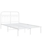 vidaXL Cadre de lit métal avec tête de lit blanc 120x190 cm