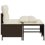 vidaXL Salon de jardin 4 Pièces avec coussins marron résine tressée