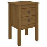 vidaXL Table de chevet Marron miel 40x35x61 5 cm Bois de pin solide