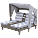Kidkraft chaise longue double avec porte-gobelets pour enfants gris
