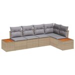 vidaXL Ensemble de canapé de jardin 5 Pièces beige et gris clair
