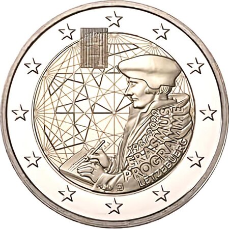 Pièce de monnaie 2 euro commémorative Luxembourg 2022 – Programme Erasmus