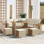 vidaXL Ensemble de canapé de jardin avec coussin 9 Pièces beige et crème