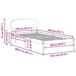 vidaXL Cadre de lit Marron 90 x 200 cm Bois de pin massif