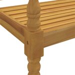 vidaXL Banc Batavia avec coussin vert 150 cm Bois de teck massif