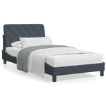 vidaXL Lit avec matelas gris foncé 100x200 cm velours