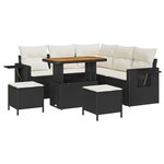 vidaXL Ensemble de canapé de jardin 8 pièces avec coussins noir en poly rattan