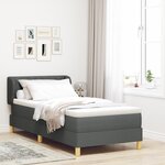 Lit sommier avec matelas vidaXL  Gris foncé  90x190 cm en tissu