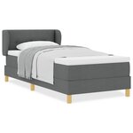 vidaXL Lit à Ressorts avec Matelas Crème 90x200 cm Tissu Gris foncé