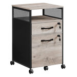 Caisson de bureau avec 2 tiroirs verrouillables meuble de rangement de bureau avec roulettes 41 x 44 x 66 cm compartiment ouvert cadre en acier style industriel gris 12_0004811