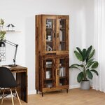 vidaXL Haut Armoire 2 Pièces Bois Ancien Bois Aggloméré et Verre