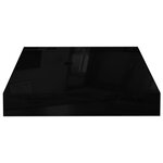 vidaXL Étagère murale flottante 2 Pièces Noir brillant 23x23 5x3 8 cm MDF