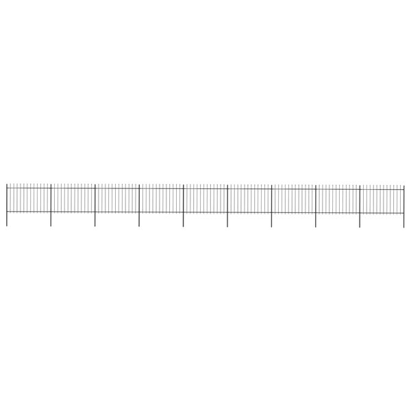 vidaXL Clôture de jardin avec dessus en lance Acier 15 3 x 1 2 m Noir