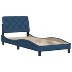 vidaXL Cadre de lit sans matelas bleu 90x190 cm tissu