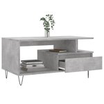 vidaXL Table basse Gris béton 90x49x45 cm Bois d'ingénierie