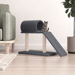 vidaXL Arbres à chat avec tunnel et échelle gris foncé 55 5 cm